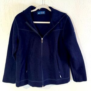 Navy Wool Hooded Jacket